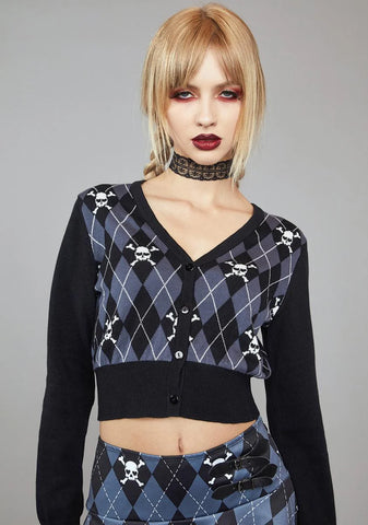 Uncharm School Argyle Cardigan