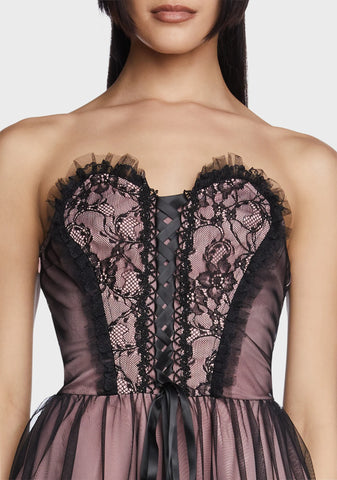 Strapless Tiered Mini Dress