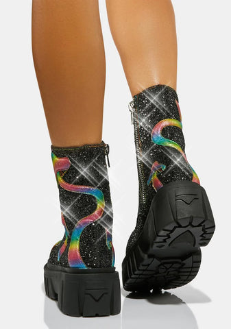 Trippy Twilight Combat Boots