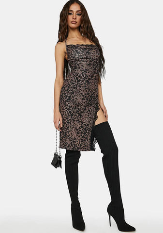 Winner Winner Leopard Print Midi Dress