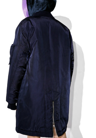 Night Fight Long Bomber Jacket