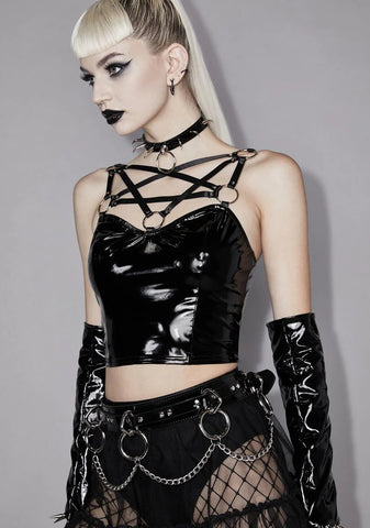 Drink Of The Divine PVC Crop Top
