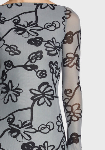 Sevila Mini Dress - Flower Grey