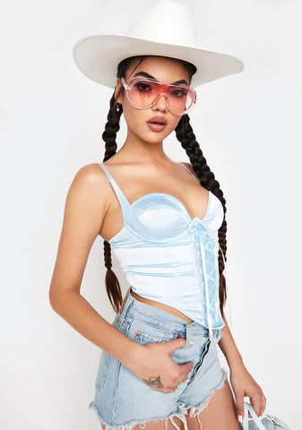 Sky In The Boudoir Satin Corset