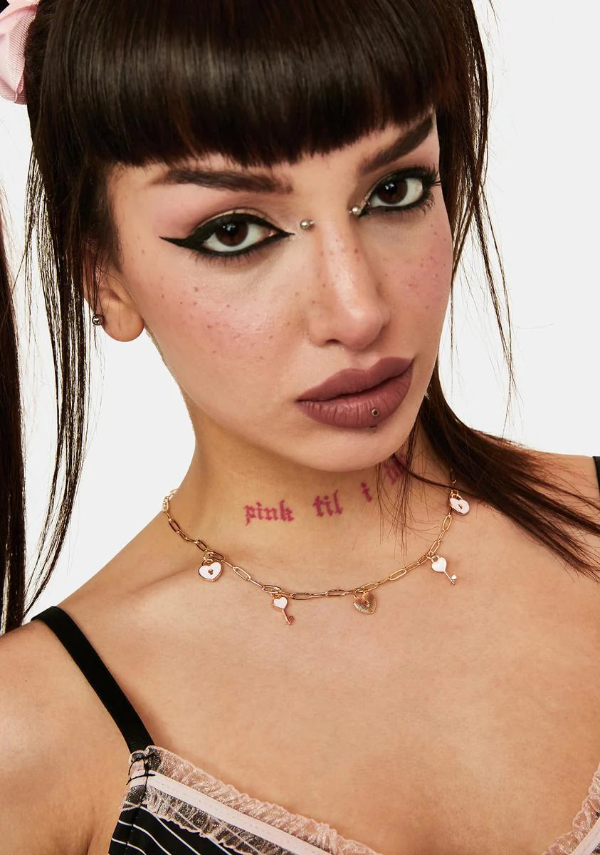 Unlock My Secrets Charm Necklace