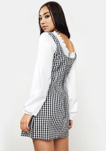 Charcoal Pique Your Interest Mini Dress