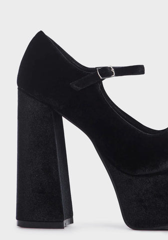 Midnight Dancing For You Platform Mary Janes