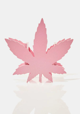 Pink Weed Leaf Brush Organizer