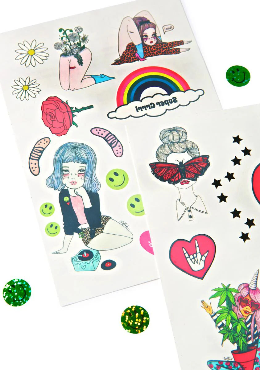X Valfré Girls Temporary Tattoos