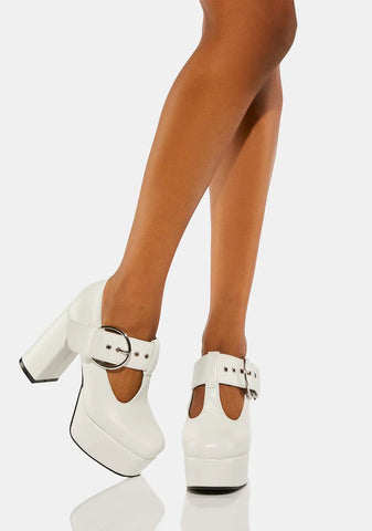 White Dream Lover Platform Heels