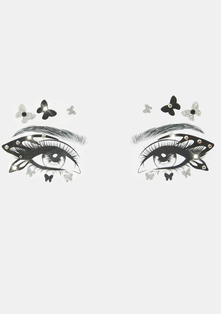 Midnight Metamorphosis Butterfly Face Stickers