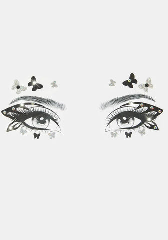 Midnight Metamorphosis Butterfly Face Stickers