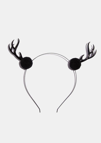 Reindeer Slayer Pom Pom Headband