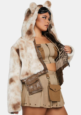 Plus Bear In Mind Faux Fur Jacket