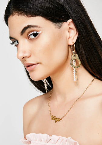 No Restrictions Handcuff Earrings