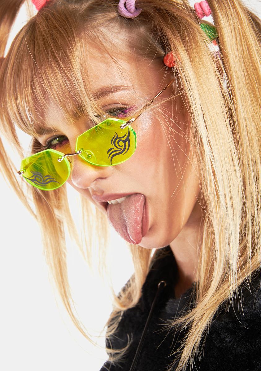 Monster 5 Neon Yellow Sunglasses