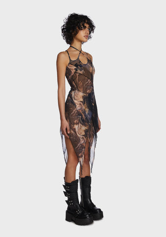 Echo Rockslide Print Midi Dress