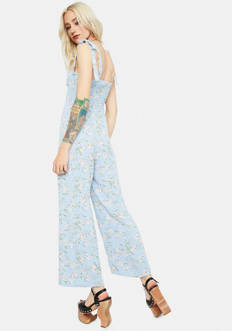 Chill Fresh Air Floral Smocked Jumpsuit