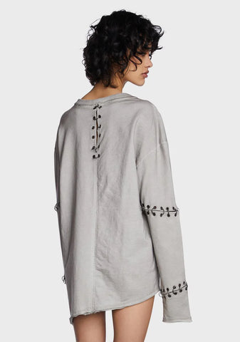 Modulation Unisex Ecru Pierced O-Ring Tee