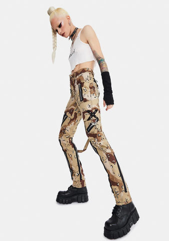 Sand Camo Classic Slim Leg Bondage Pants