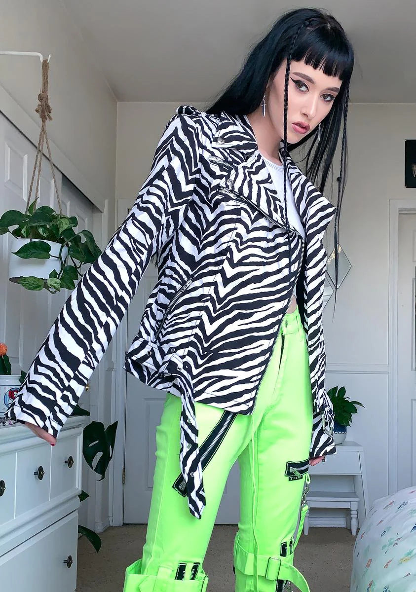 Zebra Wild Child Moto Jacket