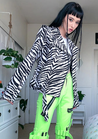 Zebra Wild Child Moto Jacket