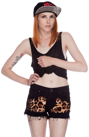 Patch Leopard Shorts