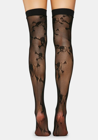Hollow Ground Fishnet Thigh Highs