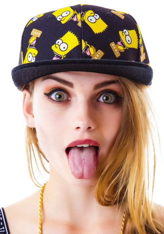Bart Face Snapback - Black