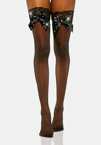 Wicked Keep You Waiting Thigh High Socks