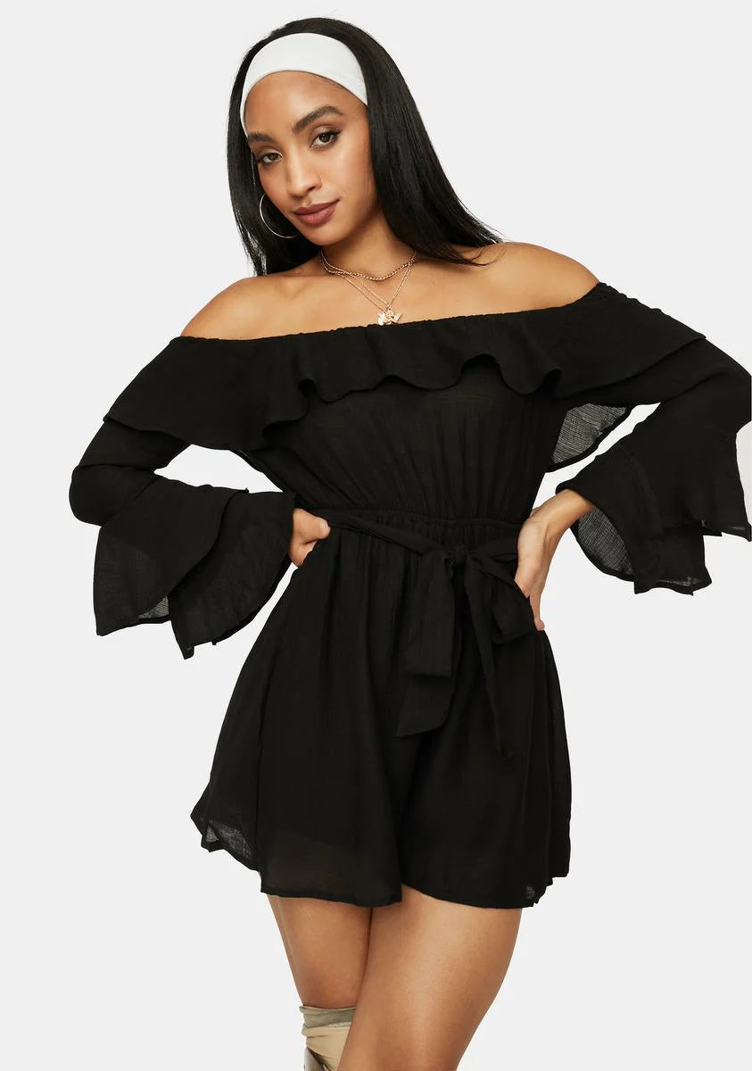 Rags To Riches Off The Shoulder Romper
