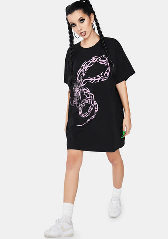 Dragon Tattoo T-Shirt Dress