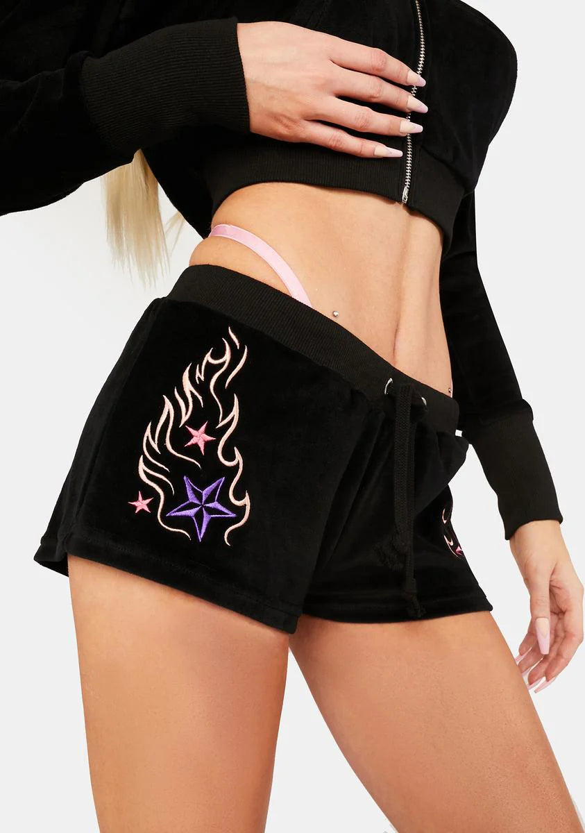 Can't Commit Velour Shorts