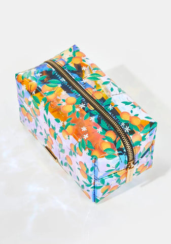 Orange Blossom Holo Makeup Bag