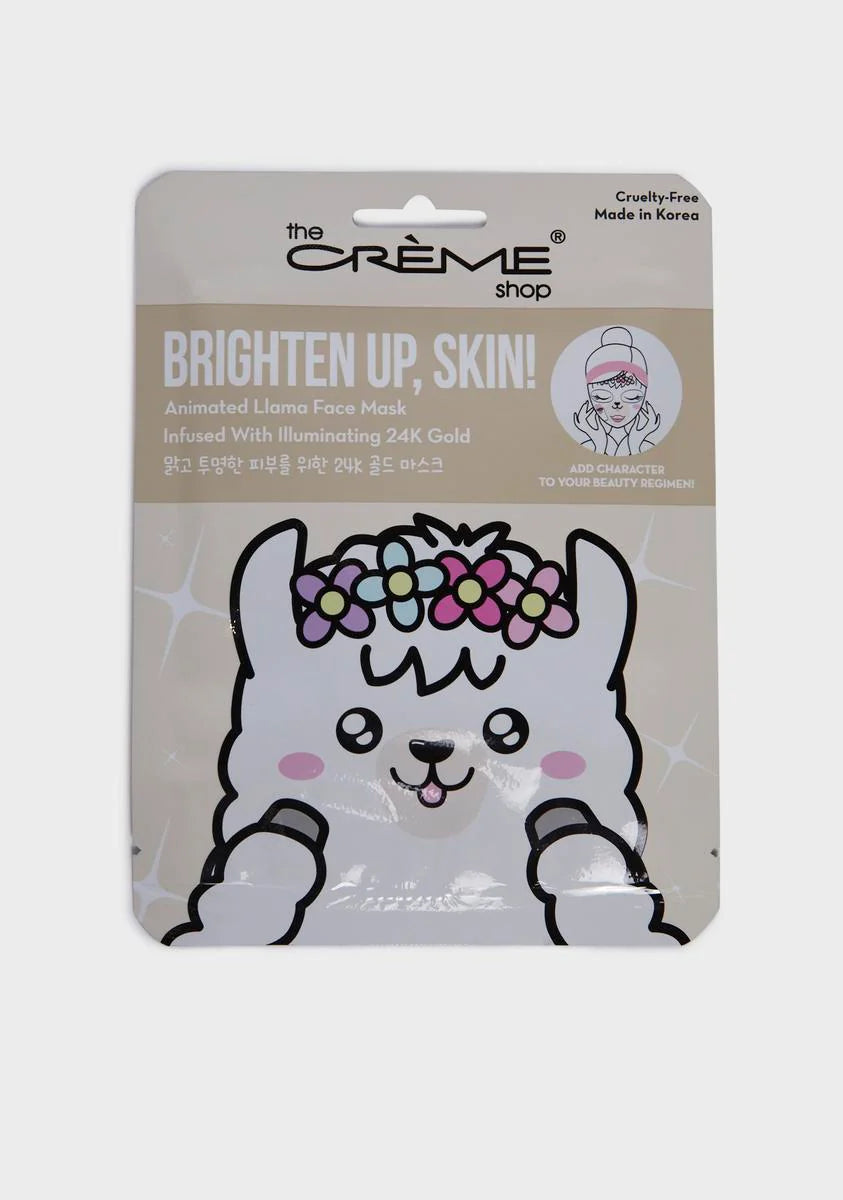 Brighten Up, Skin! Animated Llama Face Mask