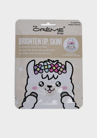 Brighten Up, Skin! Animated Llama Face Mask