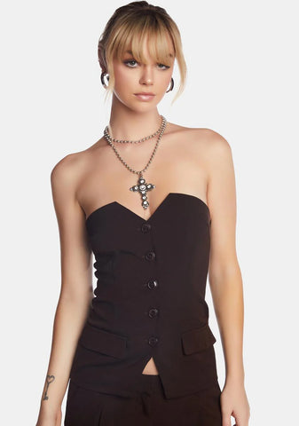 Cappuccino Lavan Bustier Top