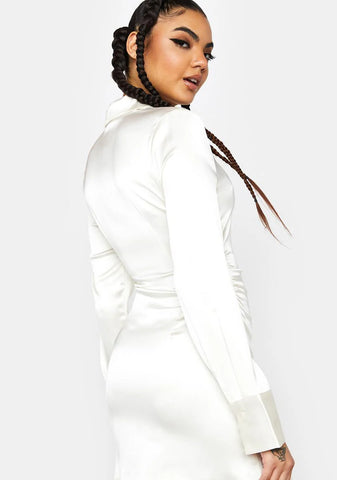 Way Down Now Satin Mini Dress