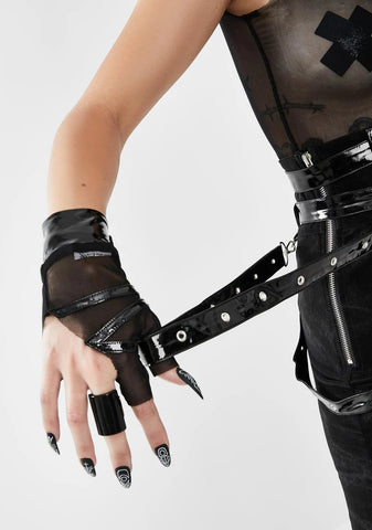 Robot Rock Cyberpunk Mesh Gloves