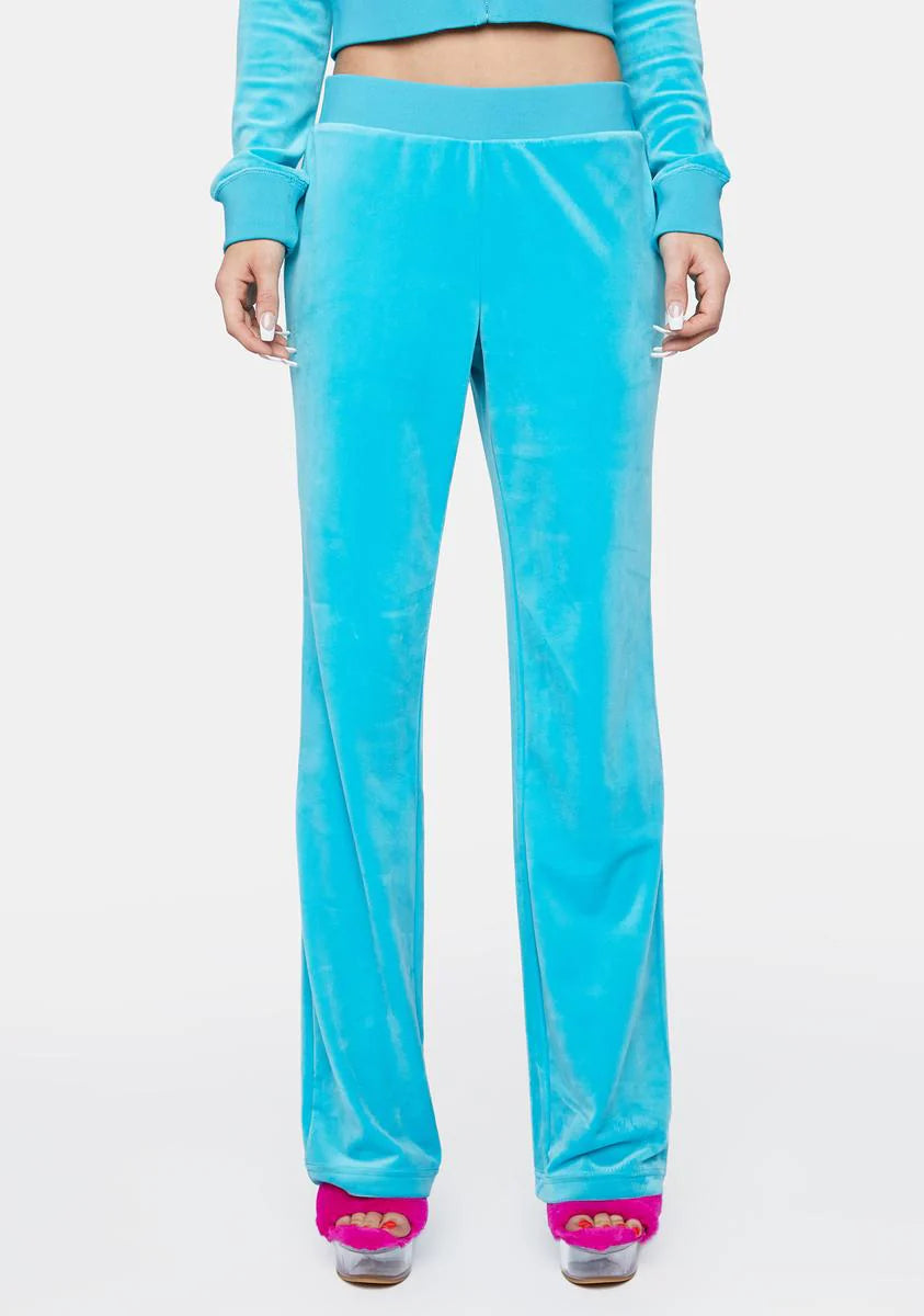 Blue OG Big Bling Velour Track Pants