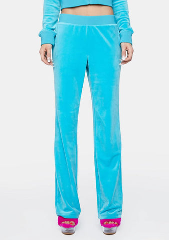 Blue OG Big Bling Velour Track Pants