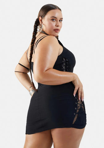 Real Stallion Sass Lace-Up Mini Dress