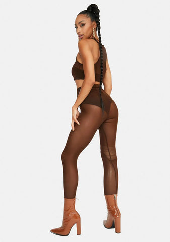 Chocolate Always The Baddest Sheer Leggings