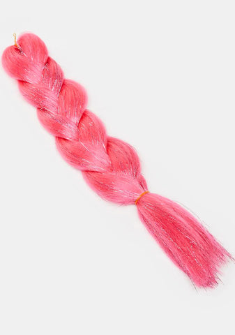 Hot Pink Jumbo Braid With Tinsel