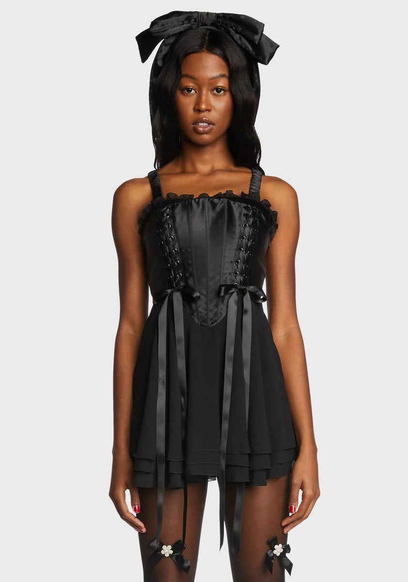 Dark Earth Angel Satin Dress