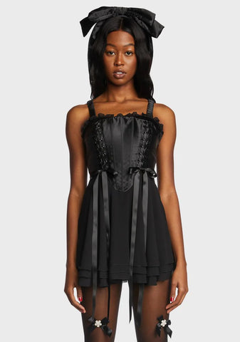 Dark Earth Angel Satin Dress