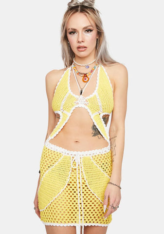 Sun Bye Bye Drama Crochet Dress