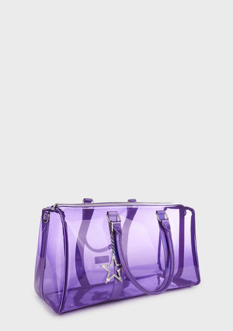 Lilac Girl's Trip Clear Weekender Bag