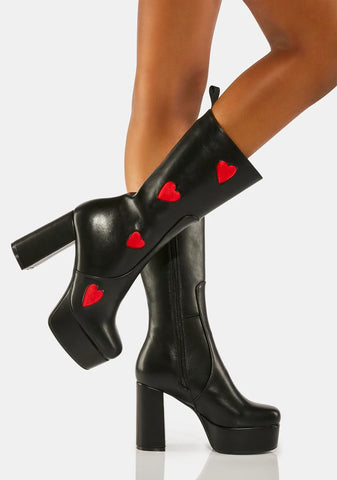 Red Believe That Platform Boots