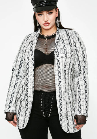 Miss Toxic Bite Snake Print Blazer